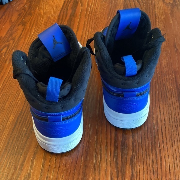 Air Jordan 1 Black Blue Hi Top Sneakers 6 - Picture 4 of 7